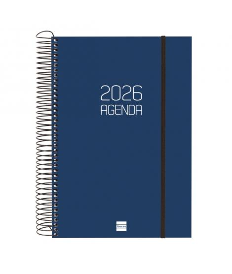 Finocam Opaque Agenda de Espiral en Catalan - Anual 2026 - Tapa Ligera - Cierre con Goma Elastica - Formato E11 - 175x29x242mm -