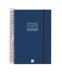 Finocam Opaque Agenda de Espiral en Catalan - Anual 2026 - Tapa Ligera - Cierre con Goma Elastica - Formato E11 - 175x29x242mm -