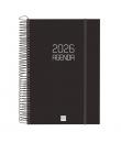 Finocam Opaque Agenda de Espiral en Catalan - Anual 2026 - Tapa Ligera - Cierre con Goma Elastica - Formato E11 - 175x29x242mm -