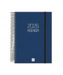 Finocam Opaque Agenda de Espiral - Anual 2026 - Tapa Ligera - Cierre con Goma Elastica - Formato E10 - 175x29x212mm - 1 Dia por 