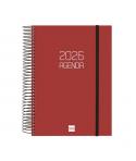 Finocam Opaque Agenda de Espiral - Anual 2026 - Tapa Ligera - Cierre con Goma Elastica - Formato E10 - 175x29x212mm - 1 Dia por 