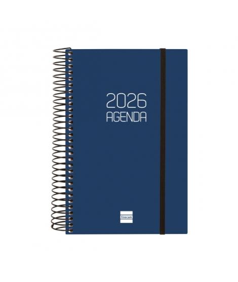 Finocam Opaque Agenda de Espiral en Catalan - Anual 2026 - Tapa Ligera - Cierre con Goma Elastica - Formato E5 - 135x24x181mm - 