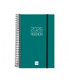 Finocam Opaque Agenda de Espiral en Catalan - Anual 2026 - Tapa Ligera - Cierre con Goma Elastica - Formato E5 - 135x24x181mm - 