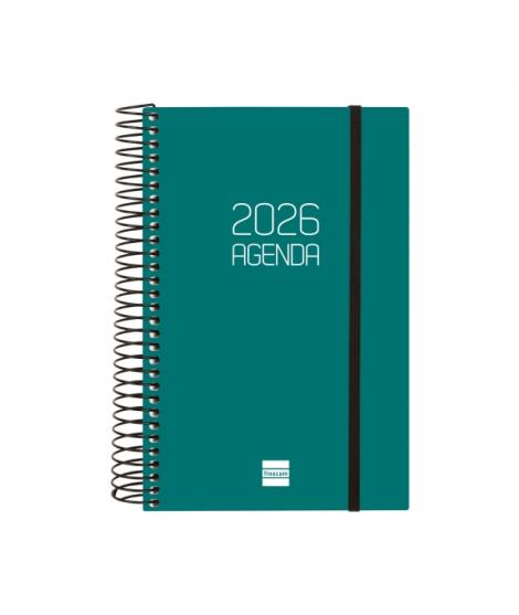 Finocam Opaque Agenda de Espiral en Catalan - Anual 2026 - Tapa Ligera - Cierre con Goma Elastica - Formato E5 - 135x24x181mm - 
