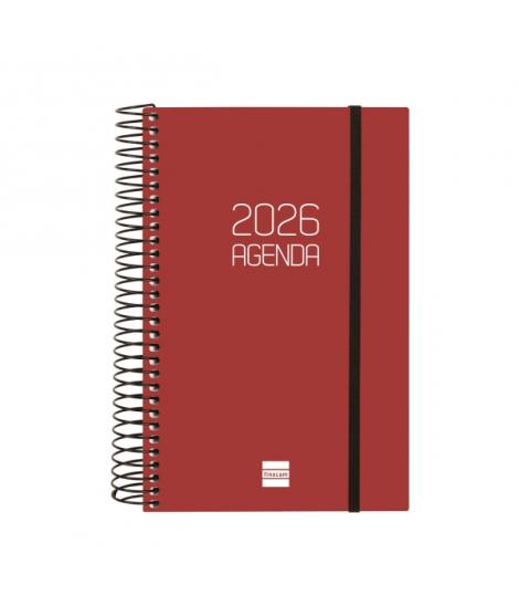 Finocam Opaque Agenda de Espiral en Catalan - Anual 2026 - Tapa Ligera - Cierre con Goma Elastica - Formato E5 - 135x24x181mm - 