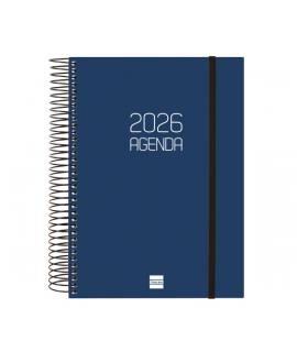 Finocam Opaque Agenda de Espiral en Catalan - Anual 2026 - Tapa Ligera - Cierre con Goma Elastica - Formato E10 - 175x29x212mm -