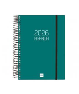 Finocam Opaque Agenda de Espiral en Catalan - Anual 2026 - Tapa Ligera - Cierre con Goma Elastica - Formato E10 - 175x29x212mm -
