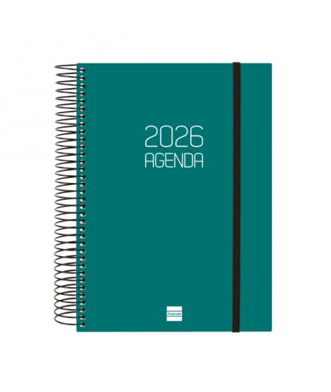 Finocam Opaque Agenda de Espiral en Catalan - Anual 2026 - Tapa Ligera - Cierre con Goma Elastica - Formato E10 - 175x29x212mm -