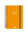 Finocam Opaque Agenda de Espiral en Catalan - Anual 2026 - Tapa Ligera - Cierre con Goma Elastica - Formato E10 - 175x29x212mm -