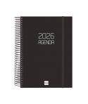 Finocam Opaque Agenda de Espiral en Catalan - Anual 2026 - Tapa Ligera - Cierre con Goma Elastica - Formato E10 - 175x29x212mm -