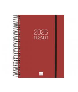 Finocam Opaque Agenda de Espiral en Catalan - Anual 2026 - Tapa Ligera - Cierre con Goma Elastica - Formato E10 - 175x29x212mm -