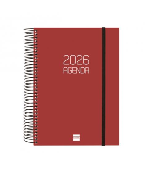 Finocam Opaque Agenda de Espiral en Catalan - Anual 2026 - Tapa Ligera - Cierre con Goma Elastica - Formato E10 - 175x29x212mm -