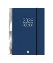 Finocam Opaque Agenda de Espiral en Catalan - Anual 2026 - Tapa Ligera - Cierre con Goma Elastica - Formato E40 - 230x29x297mm -