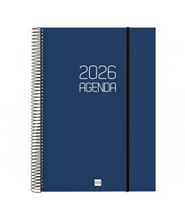Finocam Opaque Agenda de Espiral en Catalan - Anual 2026 - Tapa Ligera - Cierre con Goma Elastica - Formato E40 - 230x29x297mm -