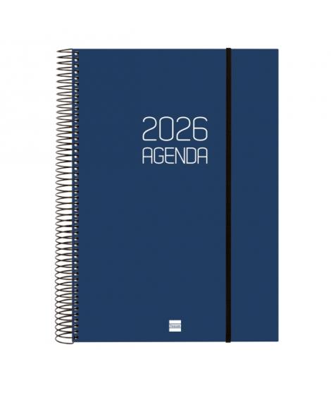 Finocam Opaque Agenda de Espiral en Catalan - Anual 2026 - Tapa Ligera - Cierre con Goma Elastica - Formato E40 - 230x29x297mm -
