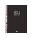 Finocam Opaque Agenda de Espiral en Catalan - Anual 2026 - Tapa Ligera - Cierre con Goma Elastica - Formato E40 - 230x29x297mm -