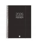 Finocam Opaque Agenda de Espiral en Catalan - Anual 2026 - Tapa Ligera - Cierre con Goma Elastica - Formato E40 - 230x29x297mm -