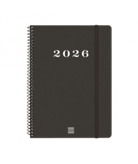 Finocam My Agenda de Espiral - Anual 2026 - Tapa Dura Antirayaduras - Formato E10 - 171x9x212mm - Semana Vista Horizontal - Colo
