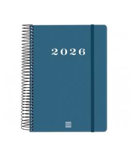 Finocam My Agenda de Espiral - Anual 2026 - Tapa Dura Antirayaduras - Formato E10 - 185x20x212mm - 1 Dia por Pagina - Color Azul
