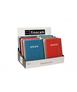 Finocam My Expositor con 16 Agendas de Espiral Surtidas en Catalan - Anual 2026 - Tapa Dura Antirayaduras - Color Surtidos