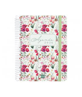 Finocam Cloe Agenda de Espiral en Catalan - Anual 2026 - Planificador - Cierre de Goma - Formato E10 - 175x28x214mm - 1 Dia por 