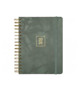 Finocam Optimal Agenda de Espiral Internacional - Anual 2026 - Planificador - Cierre de Goma - Formato 1/4 - 155x215mm - Semana 