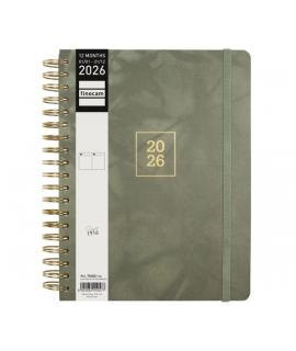 Finocam Optimal Agenda de Espiral Internacional - Anual 2026 - Planificador - Cierre de Goma - Formato B5 - 176x250mm - 1 Dia po