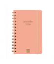 Finocam Alma Agenda - Anual 2026 - con Espiral - Formato E5 - 131x19x190mm - Semana Vista Horizontal - Color Coral