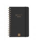 Finocam Alma Agenda en Catalan - Anual 2026 - con Espiral - Formato E5 - 131x19x190mm - Semana Vista Horizontal - Color Negro
