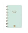 Finocam Alma Agenda en Catalan - Anual 2026 - con Espiral - Formato E5 - 131x19x190mm - Semana Vista Horizontal - Color Menta