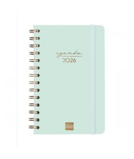 Finocam Alma Agenda en Catalan - Anual 2026 - con Espiral - Formato E5 - 131x19x190mm - Semana Vista Horizontal - Color Menta
