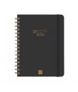 Finocam Alma Agenda - Anual 2026 - con Espiral - Formato E10 - 172x19x220mm - Semana Vista Horizontal - Color Negro