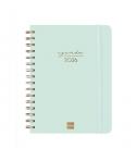 Finocam Alma Agenda - Anual 2026 - con Espiral - Formato E10 - 172x19x220mm - Semana Vista Horizontal - Color Menta