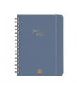 Finocam Alma Agenda - Anual 2026 - con Espiral - Formato E10 - 172x19x220mm - Semana Vista Horizontal - Color Azul
