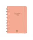 Finocam Alma Agenda - Anual 2026 - con Espiral - Formato E10 - 172x19x220mm - Semana Vista Horizontal - Color Coral