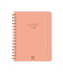 Finocam Alma Agenda - Anual 2026 - con Espiral - Formato E10 - 172x19x220mm - Semana Vista Horizontal - Color Coral
