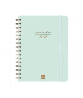 Finocam Alma Agenda en Catalan - Anual 2026 - con Espiral - Formato E10 - 172x19x220mm - Semana Vista Horizontal - Color Menta