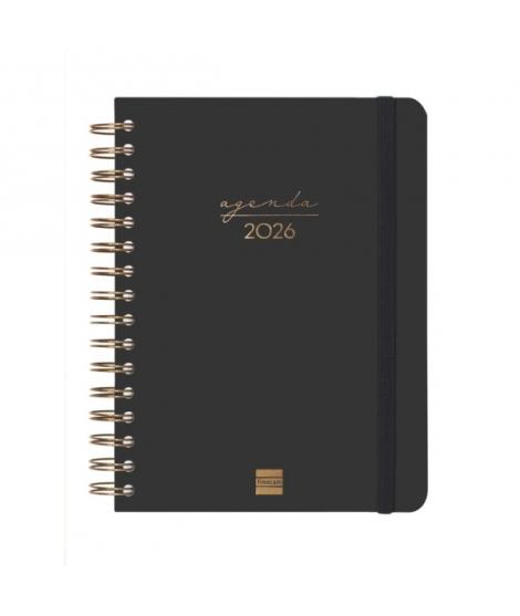 Finocam Alma Agenda - Anual 2026 - con Espiral - Formato E10 - 180x30x220mm - 1 Dia por Pagina - Color Negro