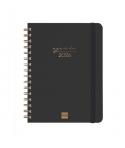Finocam Alma Agenda en Catalan - Anual 2026 - con Espiral - Formato E10 - 180x30x220mm - 1 Dia por Pagina - Color Negro