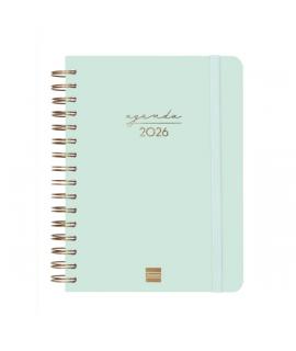 Finocam Alma Agenda en Catalan - Anual 2026 - con Espiral - Formato E10 - 180x30x220mm - 1 Dia por Pagina - Color Menta