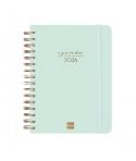 Finocam Alma Agenda en Catalan - Anual 2026 - con Espiral - Formato E10 - 180x30x220mm - 1 Dia por Pagina - Color Menta