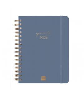 Finocam Alma Agenda en Catalan - Anual 2026 - con Espiral - Formato E10 - 180x30x220mm - 1 Dia por Pagina - Color Azul