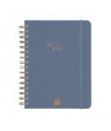 Finocam Alma Agenda en Catalan - Anual 2026 - con Espiral - Formato E10 - 180x30x220mm - 1 Dia por Pagina - Color Azul