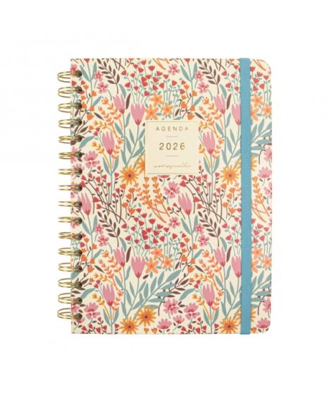 Finocam Moniquilla Agenda de Espiral - Anual 2026 - Planificador - Cierre de Goma - Formato E10 - 155X212mm - Semana Vista Horiz