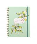 Finocam Flower Journal Agenda de Espiral - Anual 2026 - Tapa Dura - Cierre de Goma - Formato E10 - 155X212mm - Semana Vista Hori