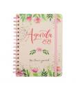 Finocam Flower Journal Agenda de Espiral en Catalan - Anual 2026 - Tapa Dura - Cierre de Goma - Formato E10 - 155X212mm - Semana