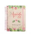 Finocam Flower Journal Agenda de Espiral en Catalan - Anual 2026 - Tapa Dura - Cierre de Goma - Formato E10 - 155X212mm - 1 Dia 