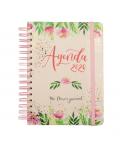 Finocam Flower Journal Agenda de Espiral en Catalan - Anual 2026 - Tapa Dura - Cierre de Goma - Formato E10 - 155X212mm - 1 Dia 