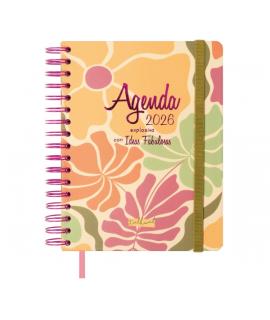 Finocam Talkual Agenda de Espiral - Anual 2026 - Tapa Dura - Cierre de Goma - Formato 1/4 - 155x217mm - Semana Vista Horizontal 