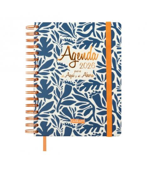 Finocam Talkual Agenda de Espiral - Anual 2026 - Tapa Dura - Cierre de Goma - Formato 1/4 - 155x217mm - 1 Dia por Pagina - Color